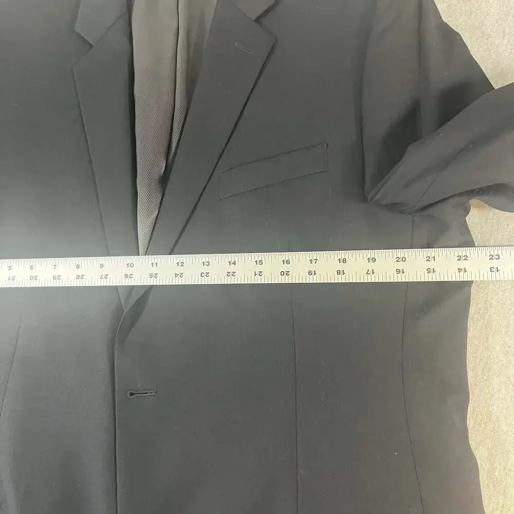 Alfani Men's Slim Fit Two-Button Suit Jacket in Black Striped Men’s 44L